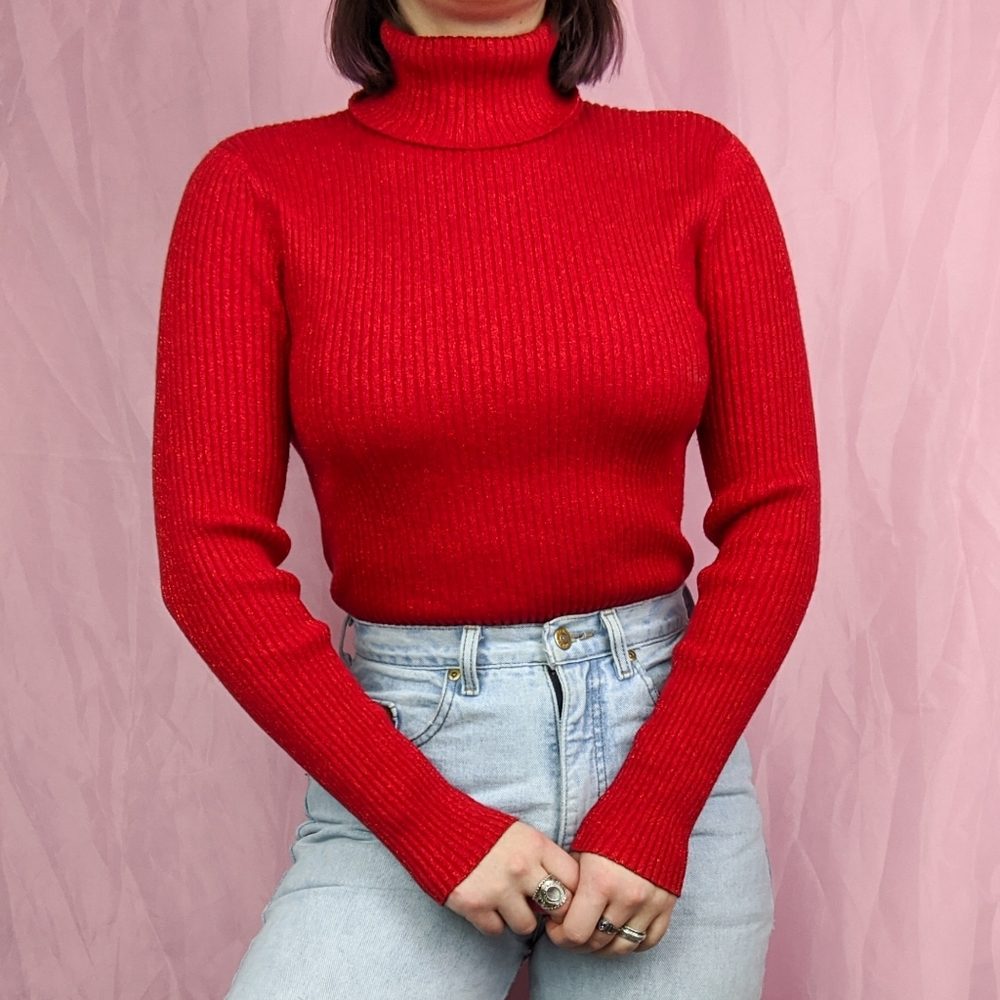 🚫SOLD🚫 VTG 90s NY & Co turtleneck sweater - Picture 1 of 6